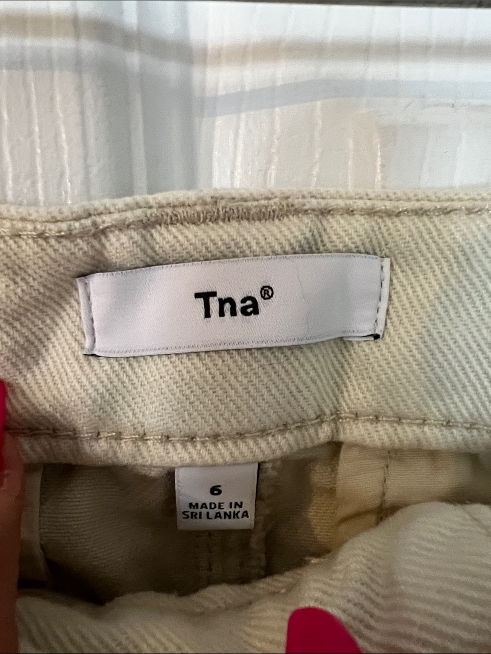 TNA Wide Leg Cargo Pants in Light Beige - Picture 2 of 3